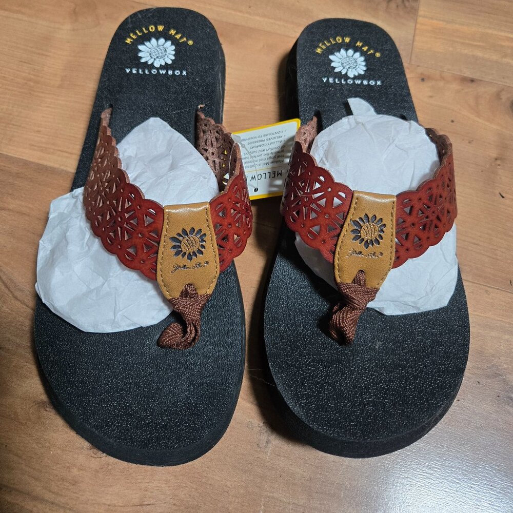 Yellow Box flip flops
